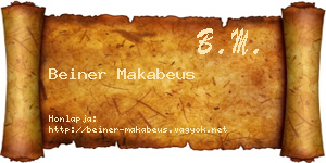 Beiner Makabeus névjegykártya